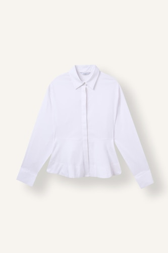 Fitted Bengaline Peplum Shirt