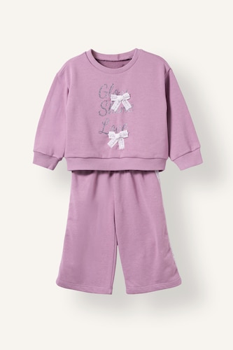 Kız Bebek Lila 2'li Takım Sweatshirt Eşofman Altı Kız Bebek