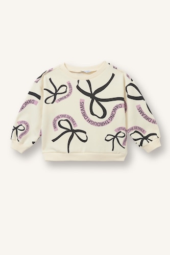 Baby Girl Printed Crew Neck Sweatshirt