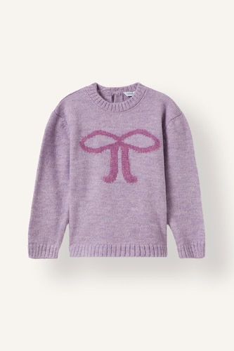 Baby Girl Crew Neck Knit Bow Detail Pullover