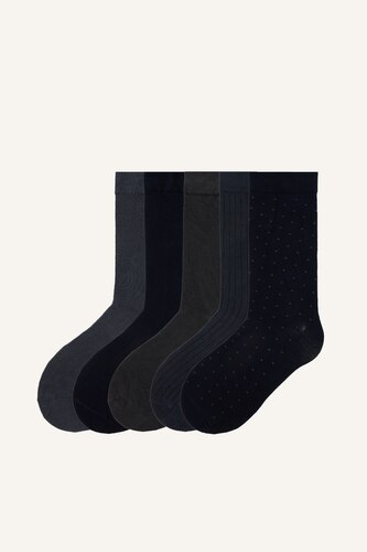 Men NAVY 5 Piece Viscose Long sock