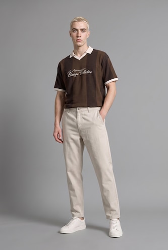 Man Brown Boxy Fit Short Sleeve T-Shirt