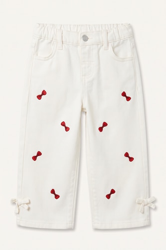 Baby Girls Ecru Woman Regular Fit Gabardine Trousers