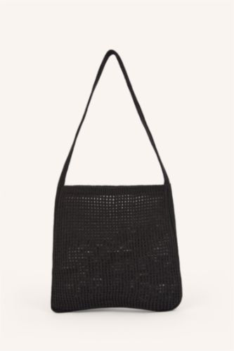 Woman Brown Woman Brown Knitted Shoulder Bag