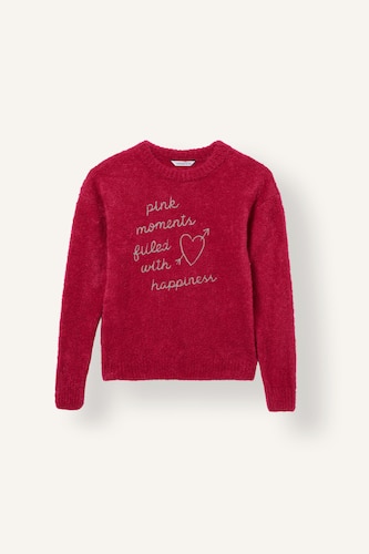 Young Girls - Teen Girls Pink Girl Regular Fit Embroidered Crew Neck Pullover