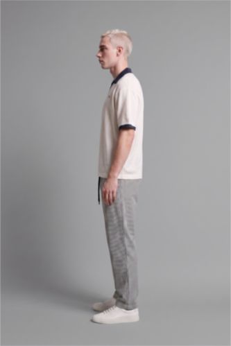 رجال اللون الحجري Baggy Fit Trousers