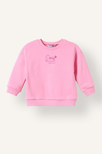 Kız Bebek Açık Pembe Baskılı Kalın Sweatshirt Kız Bebek