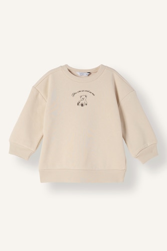 Baby Girls Ecru Crew Neck Sweatshirt