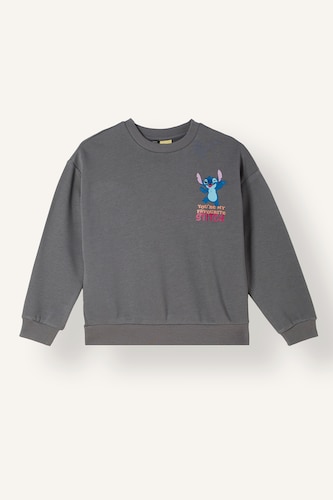 Girl Relaxed Fit Disney Lilo & Stitch Back Printed Crew Neck Sweatshirt