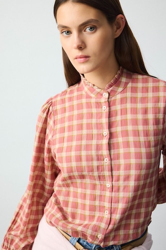 Woman Rose Regular Fit Flanel Long Sleeve Shirt