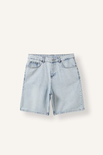 Erkek Açık Mavi Straıght Fit Jean Şort