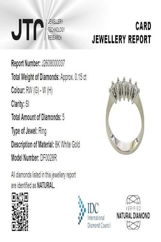 0,17 Karat Beyaz Altın Pırlanta Yüzük