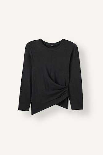 Women Anthracite Melange Relax Fit Long Sleeve T-Shirt