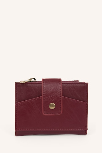 Women Bordeaux Woman Faux Leather Wallets