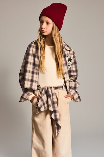 Girl 100% Cotton Relax Fit Poplin Crop Shirt
