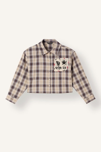 Girl 100% Cotton Relax Fit Poplin Crop Shirt