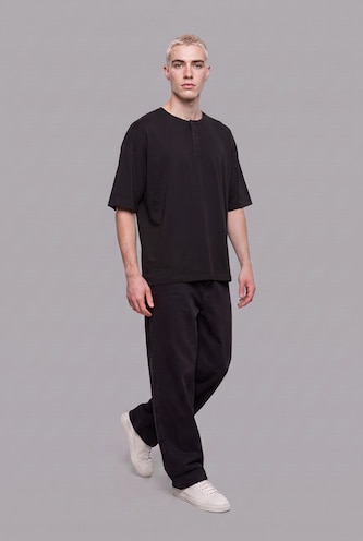 MAN Black Boxy Fit Short Sleeve T-Shirt