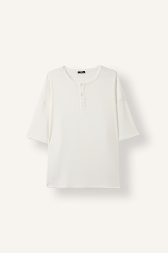 Men White Boxy Fit Short Sleeve T-Shirt