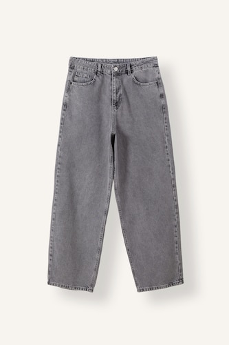 Erkek Açık Gri Super Baggy Jean Pantolon