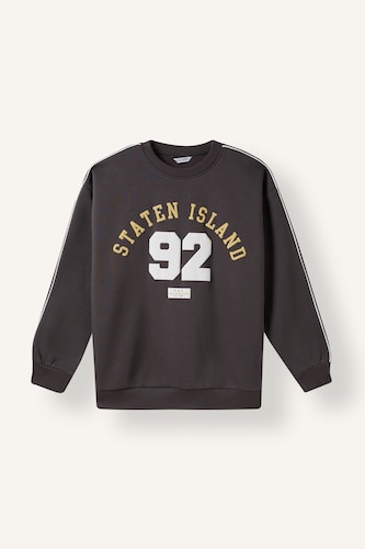 Young Boys - Teen Boys Anthracite Man Printed Crew Neck Sweatshirt