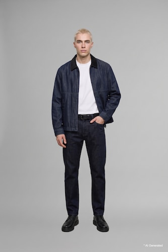 Erkek Koyu Mavi Straight Fıt Jean