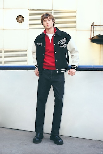 رجال أزرق غامق Straight Fit Trousers