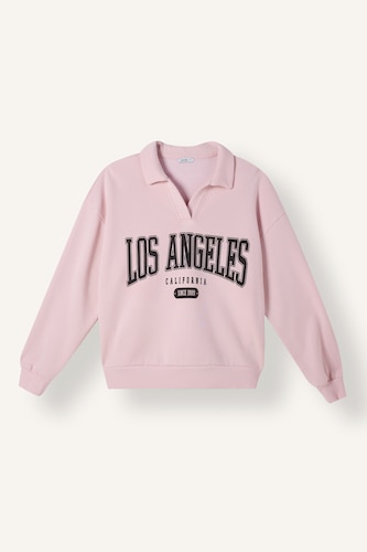Women Light Pink Regular Fit Thick Sweatshirt Fabric Sweatshirt