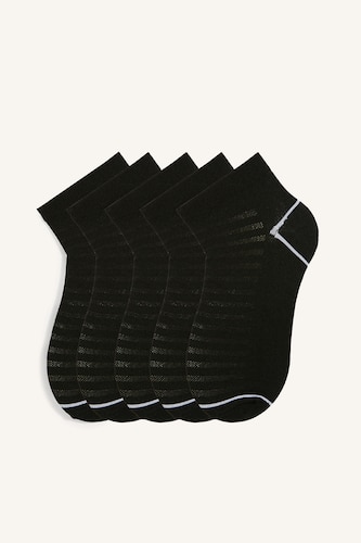 Men Black 5 Piece Short Socks