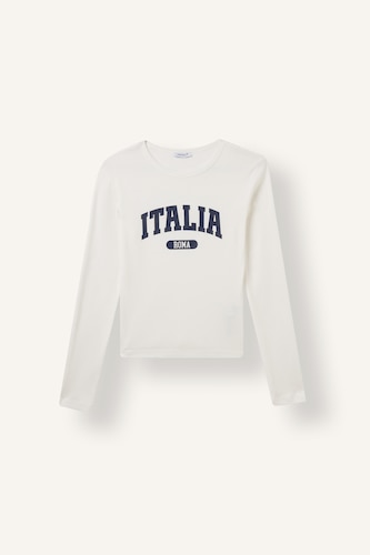 Women White Slim Fit Ribana Long Sleeve T-Shirt