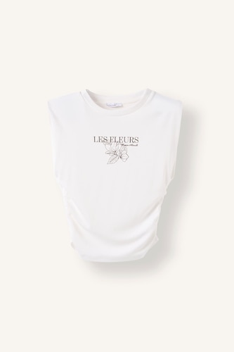 Fitted Ribbed Printed Tank Top