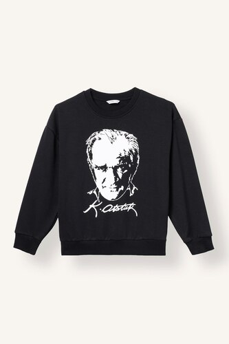 Regular Fit Printed Crew Neck Sweatshirt