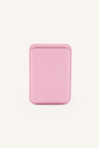 Erkek Pembe Magsafe Unisex Suni Deri Kartlık