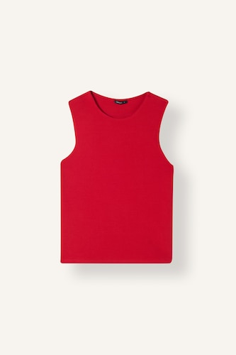 Kadın Kırmızı Fitted Bisiklet Yaka Ribana Basic Atlet