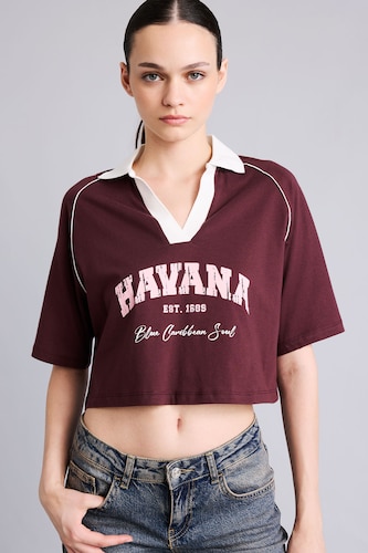 Women Bordeaux Oversize Fit Short Sleeve T-Shirt