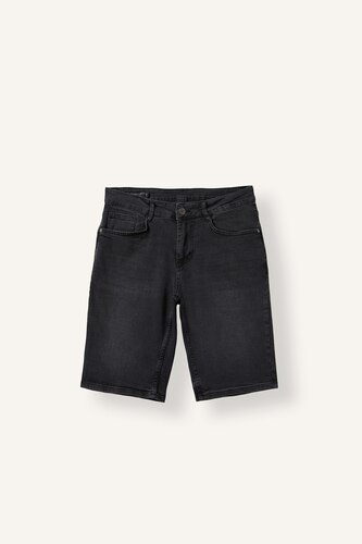 Erkek Antrasit Regular Fit Jean Bermuda