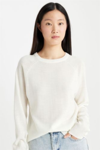 نساء بيج فاتح Relax Fit Knitwear Pullover