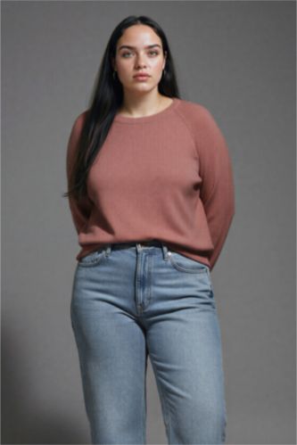 Pull en maille basique à col rond Coupe décontractée