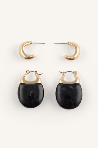 Women Black 2 piece Earring