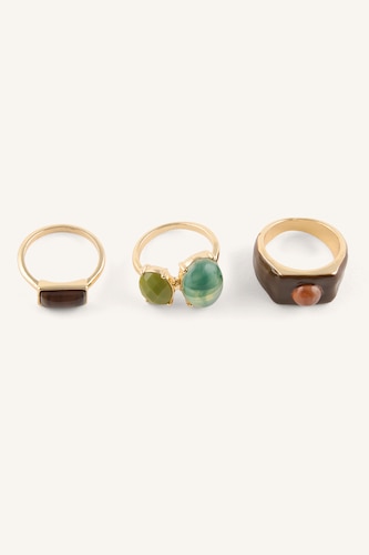Women Light Brown 3 piece Ring