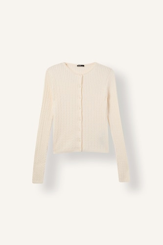 Regular Fit Crew Neck Ribbed Knitted Basic Cardigan