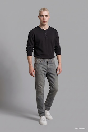 MAN Dark Green Straight Fit Regular Waist Jeans