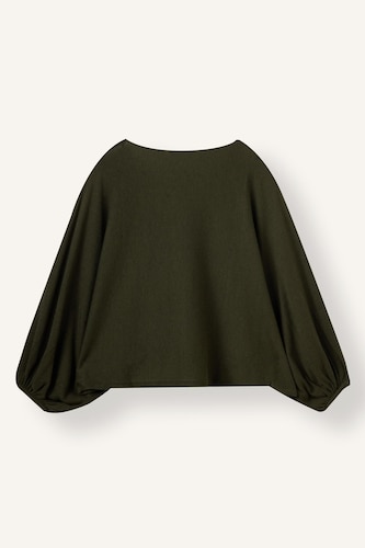 Pull basic en tricot à col bateau et manches ballon