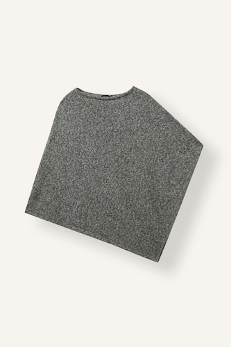 Loose Fit Boat Neck Knit Poncho Pullover