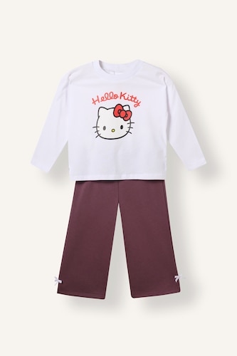 Kız Bebek Ekru 2'li Takım Hello Kitty Kız Bebek