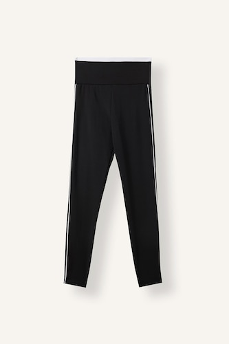 High-Waisted Leggings with Side Stripe Details