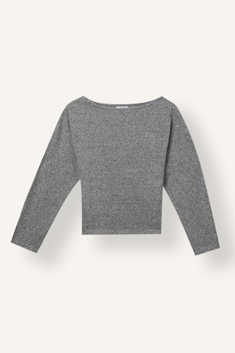 Fitted Kayık Yaka Uzun Kollu Basic Tişört