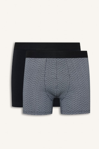 MAN Black Regular Fit 2-Pack Ethnic Print Cotton Boxers