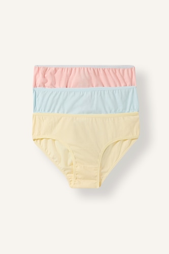 Kız Çocuk - Genç Kız Pembe 3'lü Slip Külot Seti Kız Çocuk
