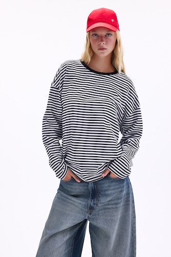 100% Cotton Oversize Striped T-Shirt