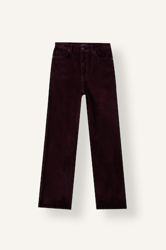Kadın Bordo Yüksek Bel Straight Fit Pantolon